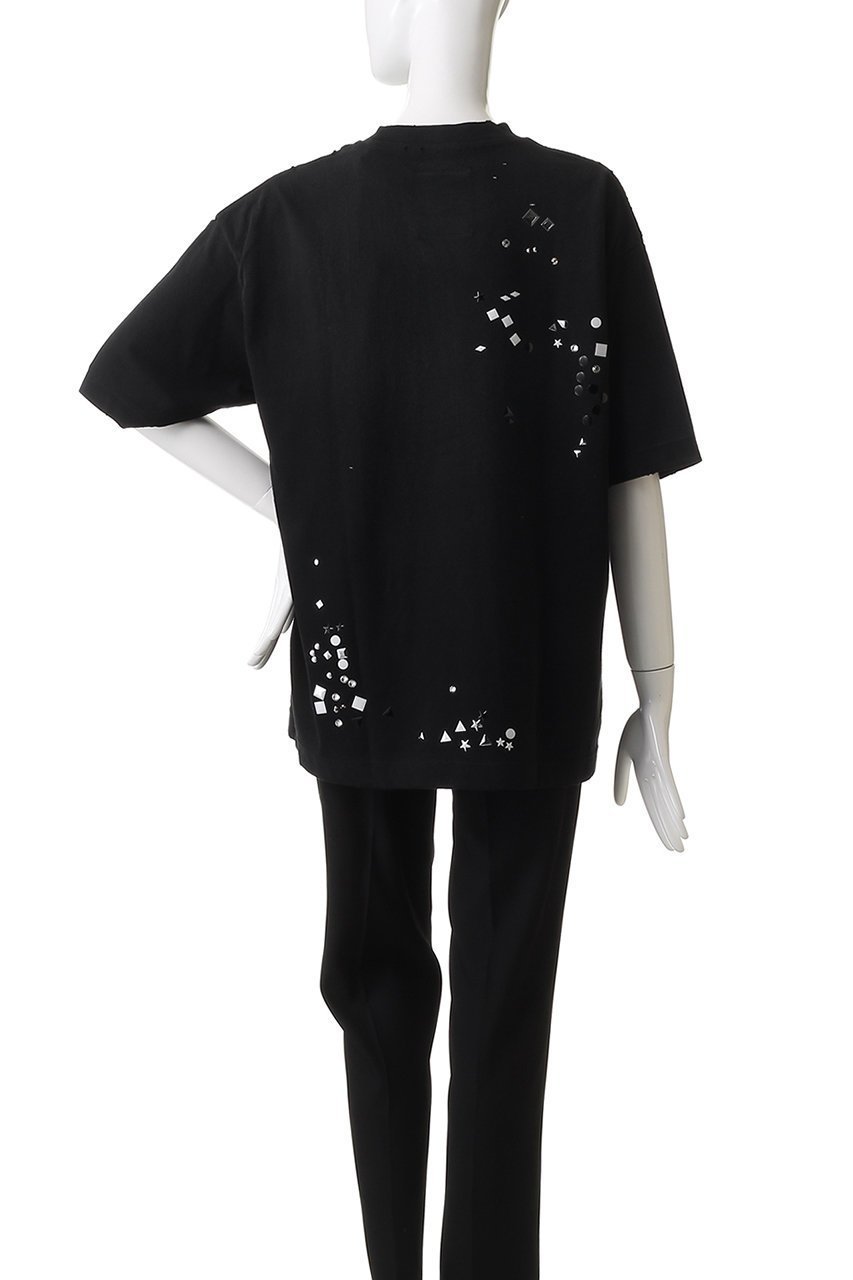 【メゾン ミハラヤスヒロ/Maison MIHARA YASUHIRO】のEMBELLISHED DISTRESSED Tシャツ 人気、トレンドファッション・服の通販 founy(ファニー) 　ファッション　Fashion　レディースファッション　Fashion for Women　トップス・カットソー　Cut & Sew Tops　シャツ・ブラウス・オフィスカジュアル　Elegant Blouses & Button-Ups　ロングTシャツ・Tシャツ　Longline T-Shirts & Tees　カットソー・ベーシックTシャツ　Cut-and-Sewn Tops / Stretch Tees & Basics　ショート　Short, Short Length　ストーン　Stone, Gem-Like　スリーブ　Sleeve, Long Sleeve / Short Sleeve　ダメージ　Distressed, Destroyed　other-4|ID: prp329100004664797 ipo3291000000035694826