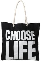 【キャサリンハムネット/KATHARINE HAMNETT LONDON】の【UNISEX】【KATHARINE HAMNETT×HYAKU】コラボレーションスローガン トートバッグ ブラック(CHOOSE LIFE)|ID: prp329100004664799 ipo3291000000033744001