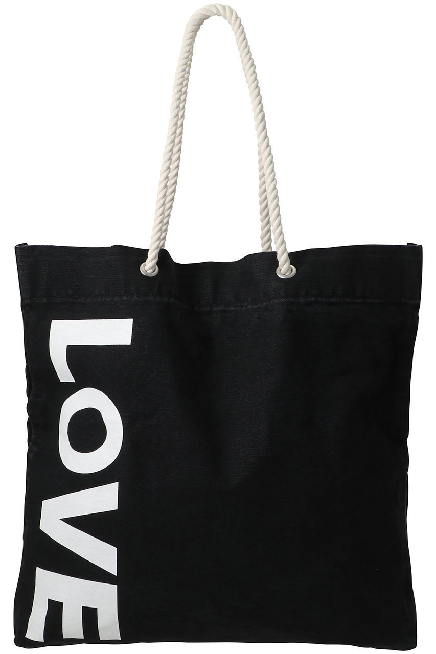 【キャサリンハムネット/KATHARINE HAMNETT LONDON】の【UNISEX】【KATHARINE HAMNETT×HYAKU】コラボレーションスローガン トートバッグ インテリア・キッズ・メンズ・レディースファッション・服の通販 founy(ファニー) 　ファッション　Fashion　レディースファッション　Fashion for Women　バッグ　Bags　ユニセックス　Unisex, Genderless　プリント　Print, Printed Pattern　手編み　Hand-Knitted, Handmade Knit　ブラック(LOVE)|ID: prp329100004664799 ipo3291000000035694831