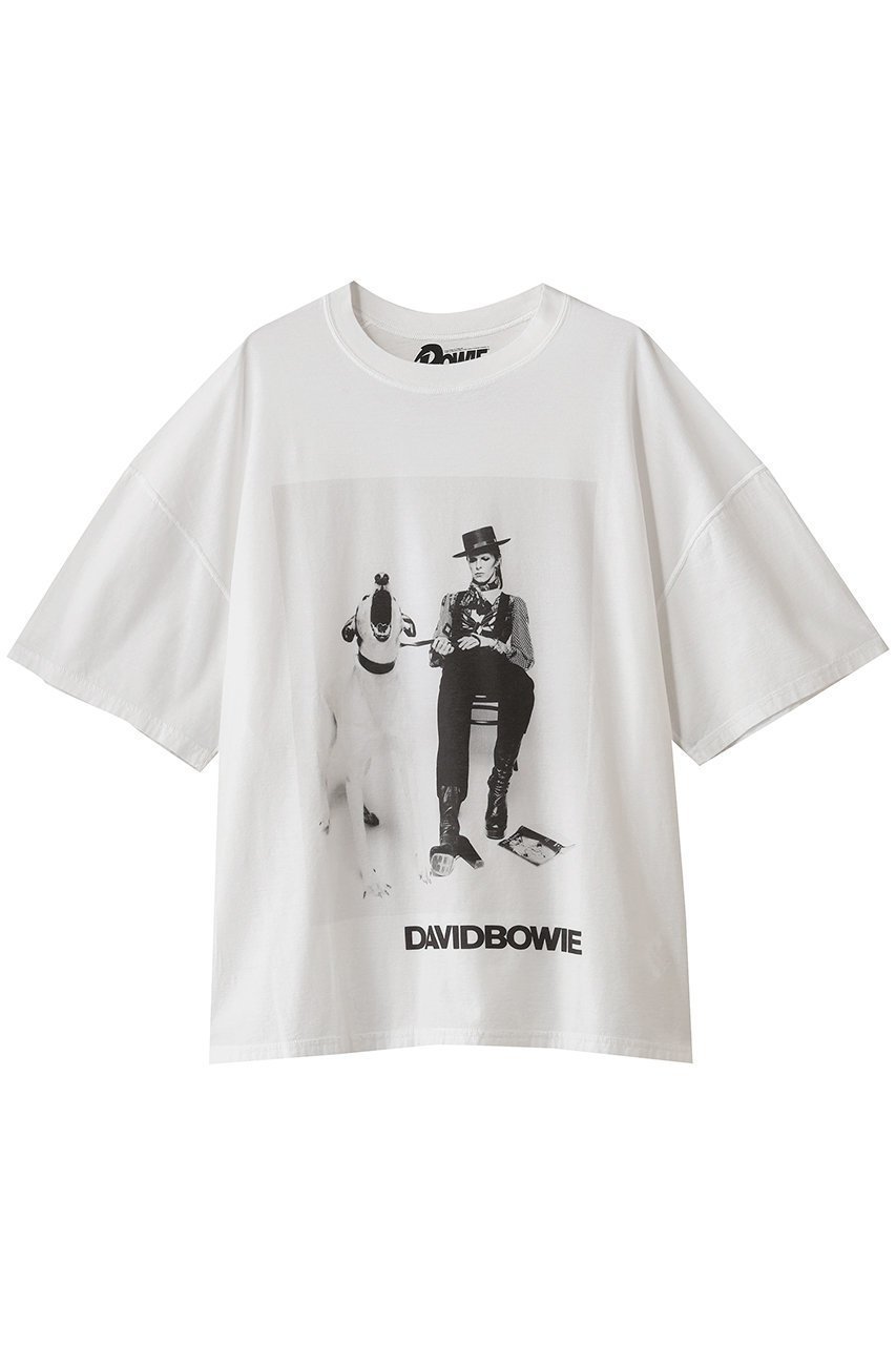 【キャサリンハムネット/KATHARINE HAMNETT LONDON】の【UNISEX】「DAIAMOND DOG」デヴィッド・ボウイ コラボレーションTシャツ インテリア・キッズ・メンズ・レディースファッション・服の通販 founy(ファニー) 　ファッション　Fashion　レディースファッション　Fashion for Women　トップス・カットソー　Cut & Sew Tops　シャツ・ブラウス・オフィスカジュアル　Elegant Blouses & Button-Ups　ロングTシャツ・Tシャツ　Longline T-Shirts & Tees　カットソー・ベーシックTシャツ　Cut-and-Sewn Tops / Stretch Tees & Basics　ユニセックス　Unisex, Genderless　ショート　Short, Short Length　スリーブ　Sleeve, Long Sleeve / Short Sleeve　ワーク　Workwear, Utility Style　ヴィンテージ　Vintage Style　犬　Dog　ホワイト|ID: prp329100004664801 ipo3291000000035784076