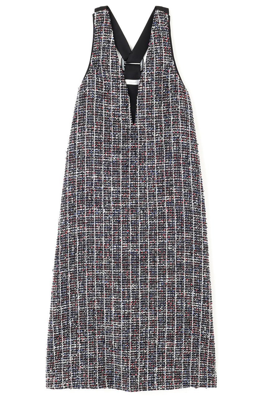 【アドーア/ADORE】のトリコロールツィードワンピース 人気、トレンドファッション・服の通販 founy(ファニー) 　ファッション　Fashion　レディースファッション　Fashion for Women　ワンピース　Dresses　チュニック　Tunic Tops & Dresses　サテン　Satin, Glossy Fabric　ストレート　Straight, Straight Cut　チュニック　Tunic, Long Top　ツイード／ツィード　Choker, Choker Necklace　ロング　Long, Long-Length　再入荷　Restock / Back in Stock　 other-1|ID: prp329100004664820 ipo3291000000033744103