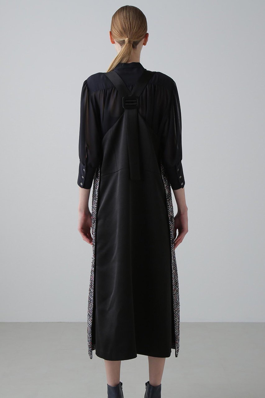 【アドーア/ADORE】のトリコロールツィードワンピース 人気、トレンドファッション・服の通販 founy(ファニー) 　ファッション　Fashion　レディースファッション　Fashion for Women　ワンピース　Dresses　チュニック　Tunic Tops & Dresses　サテン　Satin, Glossy Fabric　ストレート　Straight, Straight Cut　チュニック　Tunic, Long Top　ツイード／ツィード　Choker, Choker Necklace　ロング　Long, Long-Length　再入荷　Restock / Back in Stock　other-5|ID: prp329100004664820 ipo3291000000033744108