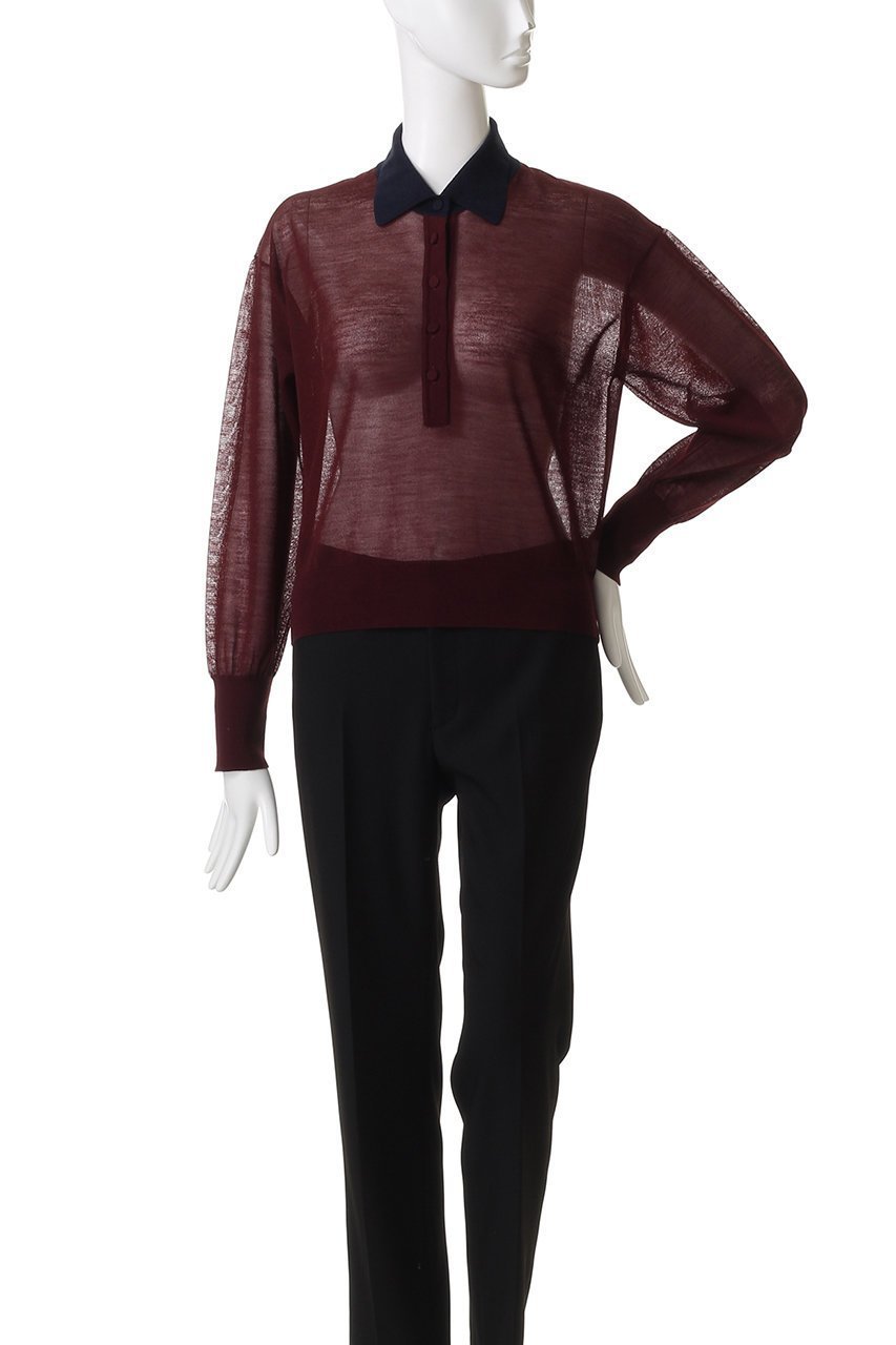 【マルティニーク/martinique】の襟付きニットプルオーバー 人気、トレンドファッション・服の通販 founy(ファニー) 　ファッション　Fashion　レディースファッション　Fashion for Women　トップス・カットソー　Cut & Sew Tops　ニット　Knit Tops & Sweaters　カジュアルプルオーバー・ニットトップス　Pullovers & Knit Tops / Casual Pullovers　キャミソール　Camisole, Spaghetti Strap Top　シアー　Sheer, See-Through　ビスチェ　Bustier, Corset Top　秋　Autumn　other-2|ID: prp329100004664836 ipo3291000000035694876