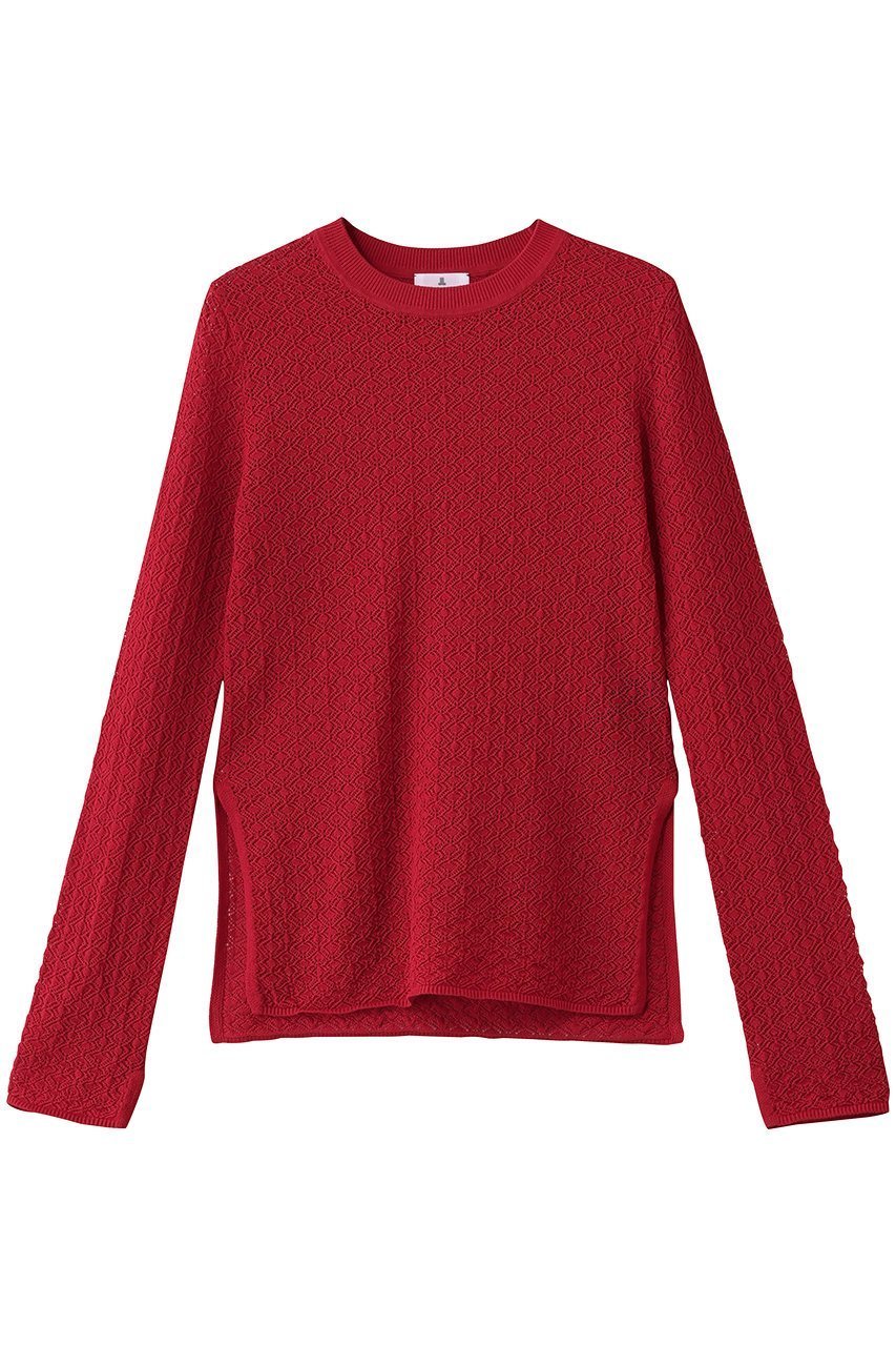 【ランバン オン ブルー/LANVIN en Bleu】のシアーレースニット インテリア・キッズ・メンズ・レディースファッション・服の通販 founy(ファニー) 　ファッション　Fashion　レディースファッション　Fashion for Women　トップス・カットソー　Cut & Sew Tops　ニット　Knit Tops & Sweaters　カジュアルプルオーバー・ニットトップス　Pullovers & Knit Tops / Casual Pullovers　オケージョン　Occasion Wear　シアー　Sheer, See-Through　フィット　Fit, Slim Fit　レース　Lace, Lace Fabric　エレガント 上品　Elegant　新作・新入荷　New Arrivals / New In　レッド|ID: prp329100004664844 ipo3291000000033744290