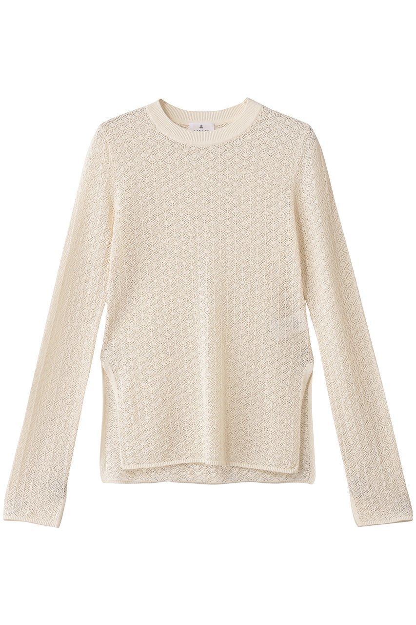 【ランバン オン ブルー/LANVIN en Bleu】のシアーレースニット インテリア・キッズ・メンズ・レディースファッション・服の通販 founy(ファニー) 　ファッション　Fashion　レディースファッション　Fashion for Women　トップス・カットソー　Cut & Sew Tops　ニット　Knit Tops & Sweaters　カジュアルプルオーバー・ニットトップス　Pullovers & Knit Tops / Casual Pullovers　オケージョン　Occasion Wear　シアー　Sheer, See-Through　フィット　Fit, Slim Fit　レース　Lace, Lace Fabric　エレガント 上品　Elegant　新作・新入荷　New Arrivals / New In　オフ|ID: prp329100004664844 ipo3291000000033744291