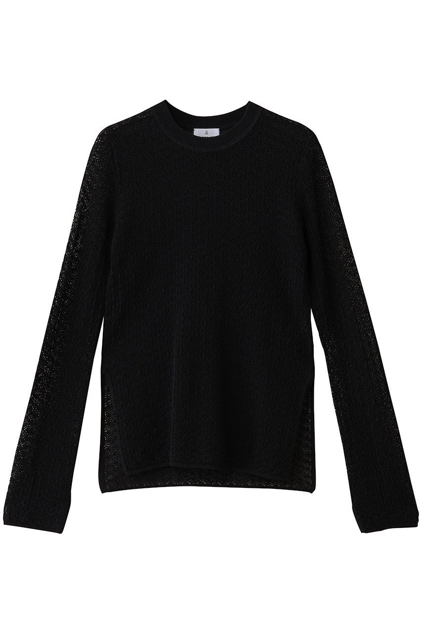 【ランバン オン ブルー/LANVIN en Bleu】のシアーレースニット インテリア・キッズ・メンズ・レディースファッション・服の通販 founy(ファニー) 　ファッション　Fashion　レディースファッション　Fashion for Women　トップス・カットソー　Cut & Sew Tops　ニット　Knit Tops & Sweaters　カジュアルプルオーバー・ニットトップス　Pullovers & Knit Tops / Casual Pullovers　オケージョン　Occasion Wear　シアー　Sheer, See-Through　フィット　Fit, Slim Fit　レース　Lace, Lace Fabric　エレガント 上品　Elegant　新作・新入荷　New Arrivals / New In　ブラック|ID: prp329100004664844 ipo3291000000033744292