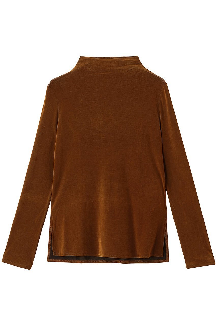 【ランバン オン ブルー/LANVIN en Bleu】のフロッキーチュールカットソー インテリア・キッズ・メンズ・レディースファッション・服の通販 founy(ファニー) 　ファッション　Fashion　レディースファッション　Fashion for Women　トップス・カットソー　Cut & Sew Tops　シャツ・ブラウス・オフィスカジュアル　Elegant Blouses & Button-Ups　ロングTシャツ・Tシャツ　Longline T-Shirts & Tees　カットソー・ベーシックTシャツ　Cut-and-Sewn Tops / Stretch Tees & Basics　カットソー　Cut and Sewn Top　シンプル　Simple, Minimal　スリーブ　Sleeve, Long Sleeve / Short Sleeve　ロング　Long, Long-Length　エレガント 上品　Elegant　キャメル|ID: prp329100004664846 ipo3291000000035585140