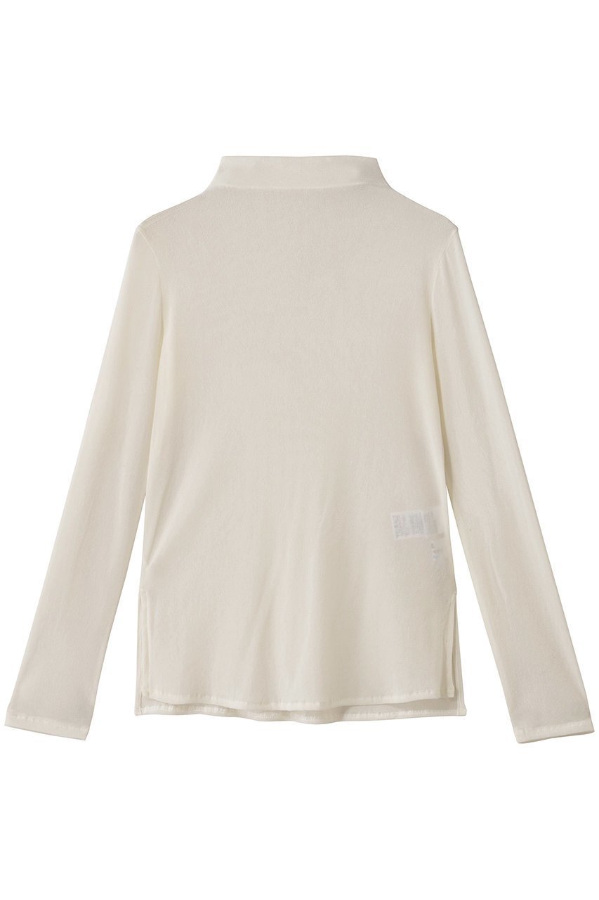 【ランバン オン ブルー/LANVIN en Bleu】のフロッキーチュールカットソー インテリア・キッズ・メンズ・レディースファッション・服の通販 founy(ファニー) 　ファッション　Fashion　レディースファッション　Fashion for Women　トップス・カットソー　Cut & Sew Tops　シャツ・ブラウス・オフィスカジュアル　Elegant Blouses & Button-Ups　ロングTシャツ・Tシャツ　Longline T-Shirts & Tees　カットソー・ベーシックTシャツ　Cut-and-Sewn Tops / Stretch Tees & Basics　カットソー　Cut and Sewn Top　シンプル　Simple, Minimal　スリーブ　Sleeve, Long Sleeve / Short Sleeve　ロング　Long, Long-Length　エレガント 上品　Elegant　オフ|ID: prp329100004664846 ipo3291000000035585141