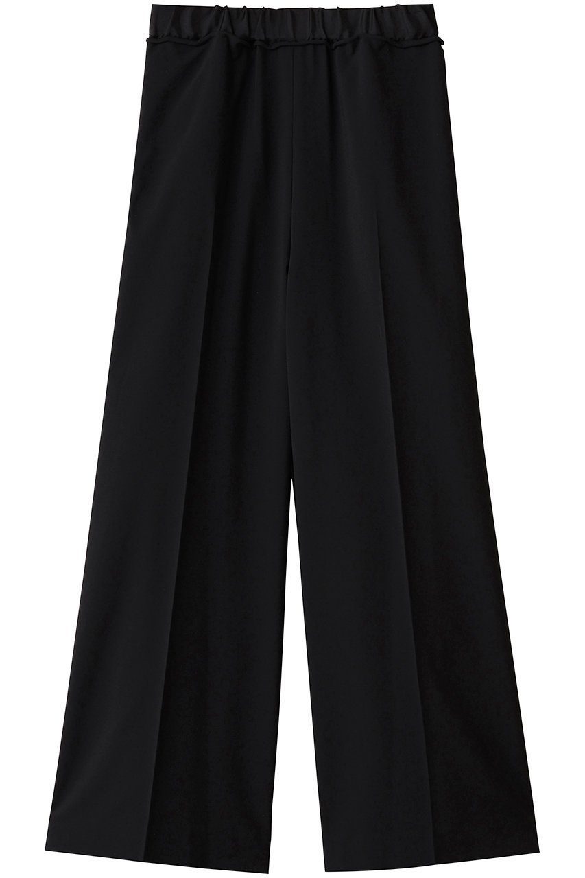 【ランバン オン ブルー/LANVIN en Bleu】の異素材ベルトゴムワイドパンツ インテリア・キッズ・メンズ・レディースファッション・服の通販 founy(ファニー) 　ファッション　Fashion　レディースファッション　Fashion for Women　パンツ　Pants & Trousers　ベルト&ウエストマーク　Belts & Waist Accessories　ストレート　Straight, Straight Cut　リラックス　Relax, Relaxed Fit　ワイド　Wide, Wide Fit　新作・新入荷　New Arrivals / New In　ブラック|ID: prp329100004664848 ipo3291000000033744317