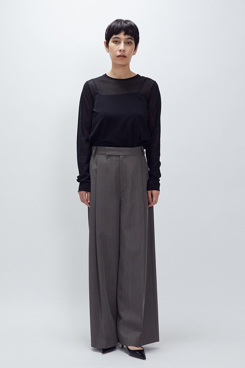 【プルミエ アロンディスモン/1er Arrondissement】の【追加】シアーロンT 人気、トレンドファッション・服の通販 founy(ファニー) 　ファッション　Fashion　レディースファッション　Fashion for Women　トップス・カットソー　Cut & Sew Tops　シャツ・ブラウス・オフィスカジュアル　Elegant Blouses & Button-Ups　ロングTシャツ・Tシャツ　Longline T-Shirts & Tees　カットソー・ベーシックTシャツ　Cut-and-Sewn Tops / Stretch Tees & Basics　インナー　Innerwear　キャミソール　Camisole, Spaghetti Strap Top　シアー　Sheer, See-Through　シンプル　Simple, Minimal　スリーブ　Sleeve, Long Sleeve / Short Sleeve　ビスチェ　Bustier, Corset Top　ロング　Long, Long-Length　エレガント 上品　Elegant　再入荷　Restock / Back in Stock　other-7|ID: prp329100004664860 ipo3291000000033937349