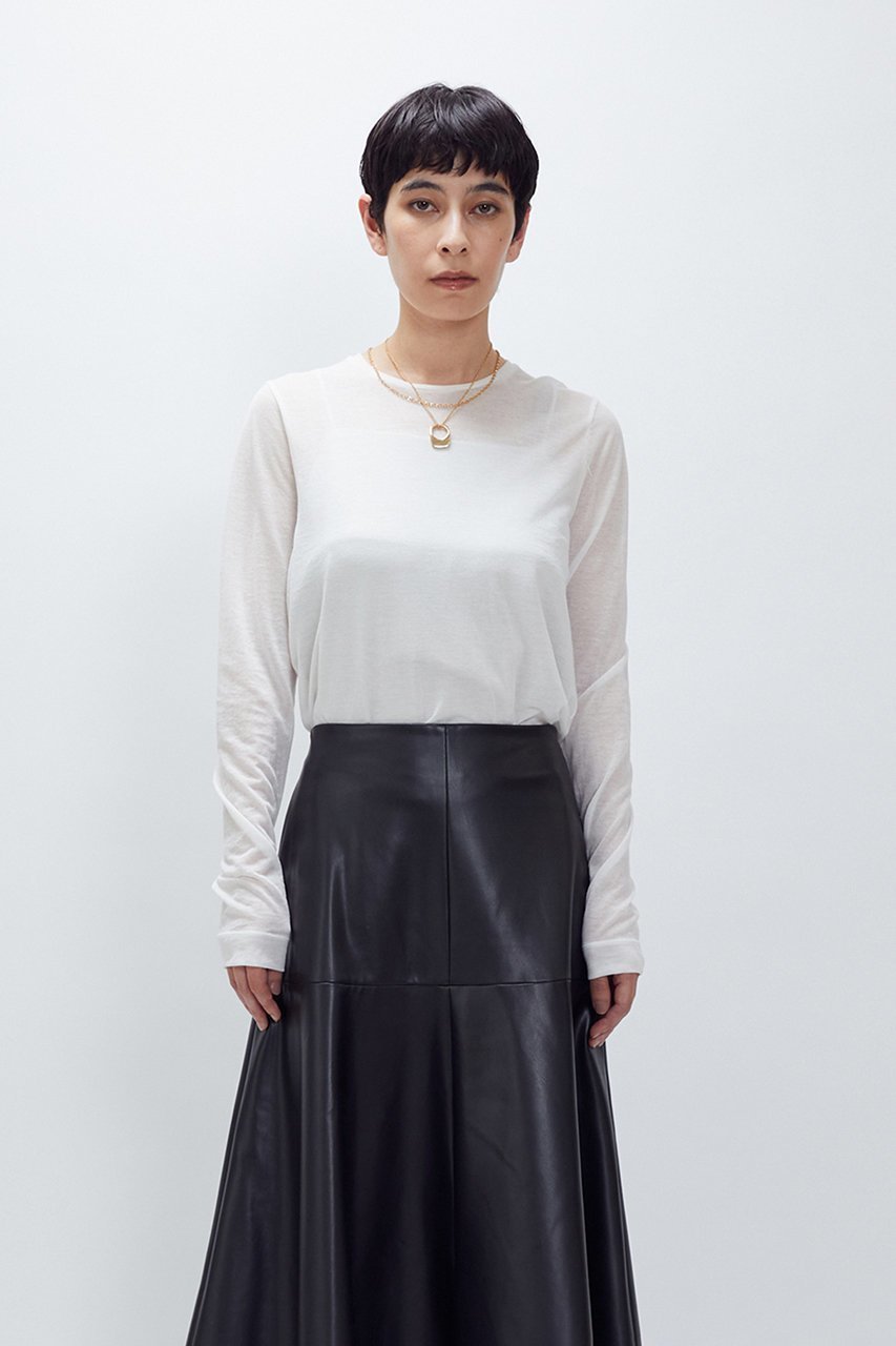 【プルミエ アロンディスモン/1er Arrondissement】の【追加】シアーロンT 人気、トレンドファッション・服の通販 founy(ファニー) 　ファッション　Fashion　レディースファッション　Fashion for Women　トップス・カットソー　Cut & Sew Tops　シャツ・ブラウス・オフィスカジュアル　Elegant Blouses & Button-Ups　ロングTシャツ・Tシャツ　Longline T-Shirts & Tees　カットソー・ベーシックTシャツ　Cut-and-Sewn Tops / Stretch Tees & Basics　インナー　Innerwear　キャミソール　Camisole, Spaghetti Strap Top　シアー　Sheer, See-Through　シンプル　Simple, Minimal　スリーブ　Sleeve, Long Sleeve / Short Sleeve　ビスチェ　Bustier, Corset Top　ロング　Long, Long-Length　エレガント 上品　Elegant　other-8|ID: prp329100004664860 ipo3291000000035276242