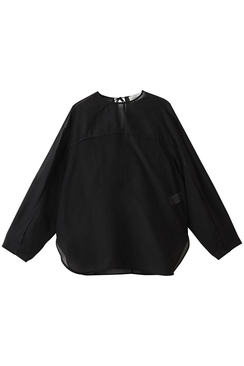 【デパリエ/DEPAREILLE】のシルクオーガンジーブラウス インテリア・キッズ・メンズ・レディースファッション・服の通販 founy(ファニー) 　ファッション　Fashion　レディースファッション　Fashion for Women　トップス・カットソー　Cut & Sew Tops　シャツ・ブラウス・オフィスカジュアル　Elegant Blouses & Button-Ups　オーガンジー　Organza Fabric　シルク　Silk, 100% Silk　スリーブ　Sleeve, Long Sleeve / Short Sleeve　ドレープ　Drape, Draping Fabric　ボトム　Bottoms, Lower Wear　リラックス　Relax, Relaxed Fit　ロング　Long, Long-Length　エレガント 上品　Elegant　新作・新入荷　New Arrivals / New In　ブラック|ID: prp329100004664872 ipo3291000000033744482