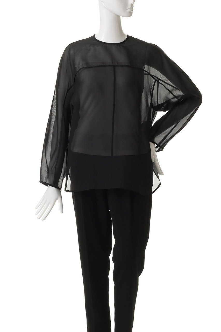 【デパリエ/DEPAREILLE】のシルクオーガンジーブラウス 人気、トレンドファッション・服の通販 founy(ファニー) 　ファッション　Fashion　レディースファッション　Fashion for Women　トップス・カットソー　Cut & Sew Tops　シャツ・ブラウス・オフィスカジュアル　Elegant Blouses & Button-Ups　オーガンジー　Organza Fabric　シルク　Silk, 100% Silk　スリーブ　Sleeve, Long Sleeve / Short Sleeve　ドレープ　Drape, Draping Fabric　ボトム　Bottoms, Lower Wear　リラックス　Relax, Relaxed Fit　ロング　Long, Long-Length　エレガント 上品　Elegant　新作・新入荷　New Arrivals / New In　other-2|ID: prp329100004664872 ipo3291000000033744483