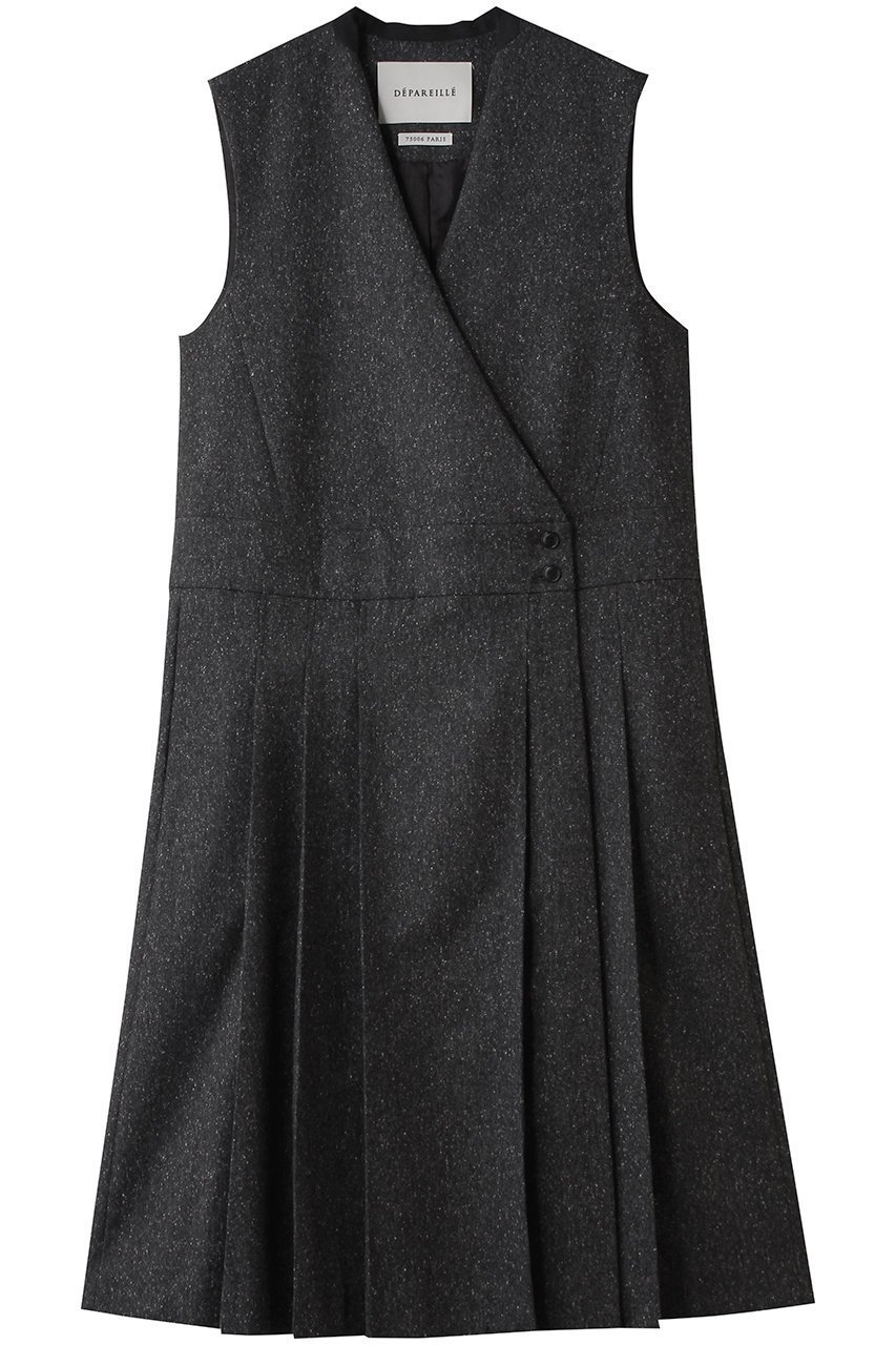 【デパリエ/DEPAREILLE】のネップウールラップドレス インテリア・キッズ・メンズ・レディースファッション・服の通販 founy(ファニー) 　ファッション　Fashion　レディースファッション　Fashion for Women　ワンピース　Dresses　フォーマル・パーティードレス・結婚式用ドレス　Elegant & Casual Dresses　チュニック　Tunic Tops & Dresses　インナー　Innerwear　クラシカル　Classical, Vintage-Inspired　シンプル　Simple, Minimal　タートルネック　Turtleneck, High Neck　チュニック　Tunic, Long Top　ドレス　Dress, One-Piece　ネップ　Nepp, Slub Yarn　ラップ　Wrap, Wrap Design　ロング　Long, Long-Length　エレガント 上品　Elegant　新作・新入荷　New Arrivals / New In　ブラック|ID: prp329100004664873 ipo3291000000033744492