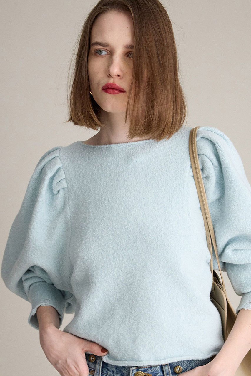 【ブリル/BRILL】のコットンパフプルオーバー インテリア・キッズ・メンズ・レディースファッション・服の通販 founy(ファニー) 　ファッション　Fashion　レディースファッション　Fashion for Women　トップス・カットソー　Cut & Sew Tops　シャツ・ブラウス・オフィスカジュアル　Elegant Blouses & Button-Ups　ロングTシャツ・Tシャツ　Longline T-Shirts & Tees　カジュアルプルオーバー・ニットトップス　Pullovers & Knit Tops / Casual Pullovers　カットソー・ベーシックTシャツ　Cut-and-Sewn Tops / Stretch Tees & Basics　イタリア　Italy　コンパクト　Compact, Small Size　ストレッチ　Stretch, Stretchy Fabric　スリーブ　Sleeve, Long Sleeve / Short Sleeve　ダメージ　Distressed, Destroyed　ロング　Long, Long-Length　冬　Winter / This Winter　新作・新入荷　New Arrivals / New In　秋　Autumn　ブルー|ID: prp329100004664882 ipo3291000000033744544
