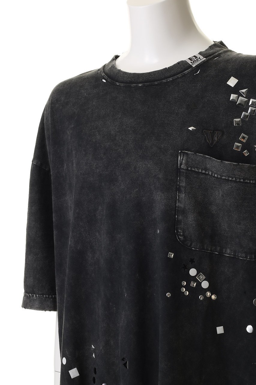 【メゾン ミハラヤスヒロ/Maison MIHARA YASUHIRO / MEN】の【MEN】EMBELLISHED BLEACHED Tシャツ 人気、トレンドファッション・服の通販 founy(ファニー) 　ファッション　Fashion　メンズファッション　Fashion for Men　トップス・カットソー　Cut & Sew Tops　メンズシャツ　Shirts　ショート　Short, Short Length　シンプル　Simple, Minimal　スリーブ　Sleeve, Long Sleeve / Short Sleeve　ダメージ　Distressed, Destroyed　ブリーチ　Bleach, Washed Finish　新作・新入荷　New Arrivals / New In　other-5|ID: prp329100004664888 ipo3291000000033744590