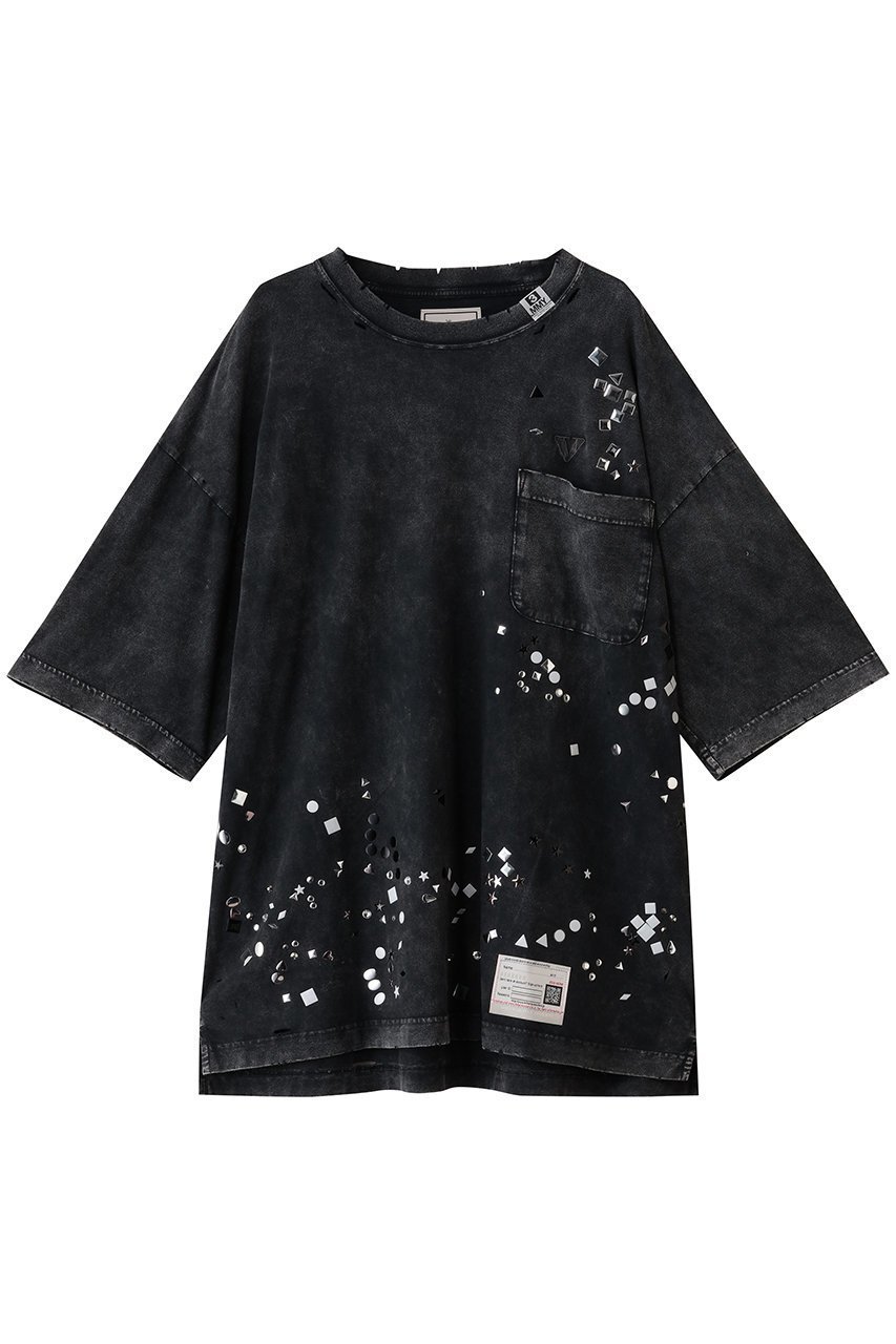 【メゾン ミハラヤスヒロ/Maison MIHARA YASUHIRO / MEN】の【MEN】EMBELLISHED BLEACHED Tシャツ 人気、トレンドファッション・服の通販 founy(ファニー) 　ファッション　Fashion　メンズファッション　Fashion for Men　トップス・カットソー　Cut & Sew Tops　メンズシャツ　Shirts　ショート　Short, Short Length　シンプル　Simple, Minimal　スリーブ　Sleeve, Long Sleeve / Short Sleeve　ダメージ　Distressed, Destroyed　ブリーチ　Bleach, Washed Finish　 other-1|ID: prp329100004664888 ipo3291000000036128355