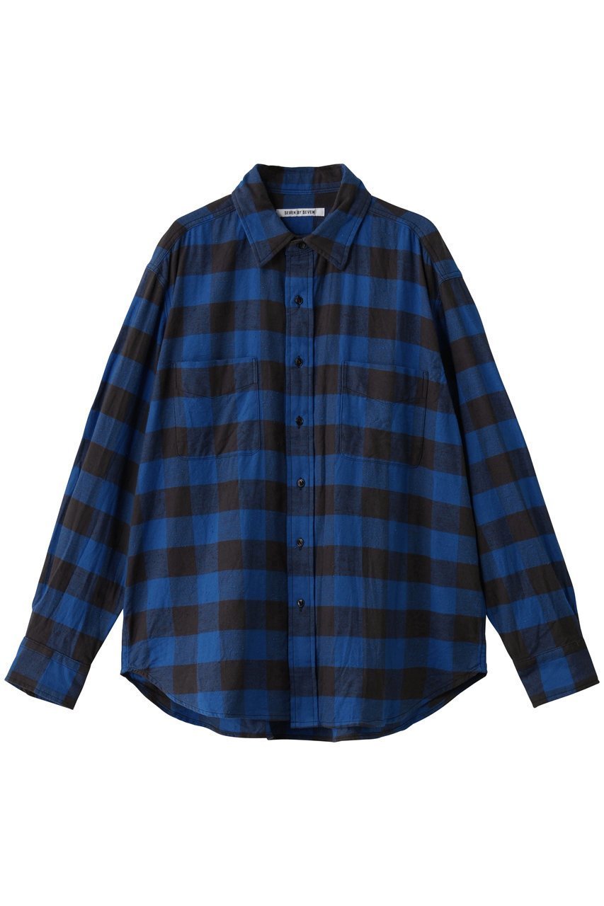 【セブン バイ セブン/SEVEN BY SEVEN / MEN】の【MEN】BUFFALO CHECK ワーク シャツ インテリア・キッズ・メンズ・レディースファッション・服の通販 founy(ファニー) 　ファッション　Fashion　メンズファッション　Fashion for Men　スリーブ　Sleeve, Long Sleeve / Short Sleeve　ロング　Long, Long-Length　ワーク　Workwear, Utility Style　エレガント 上品　Elegant　新作・新入荷　New Arrivals / New In　ブルー|ID: prp329100004664891 ipo3291000000033744606