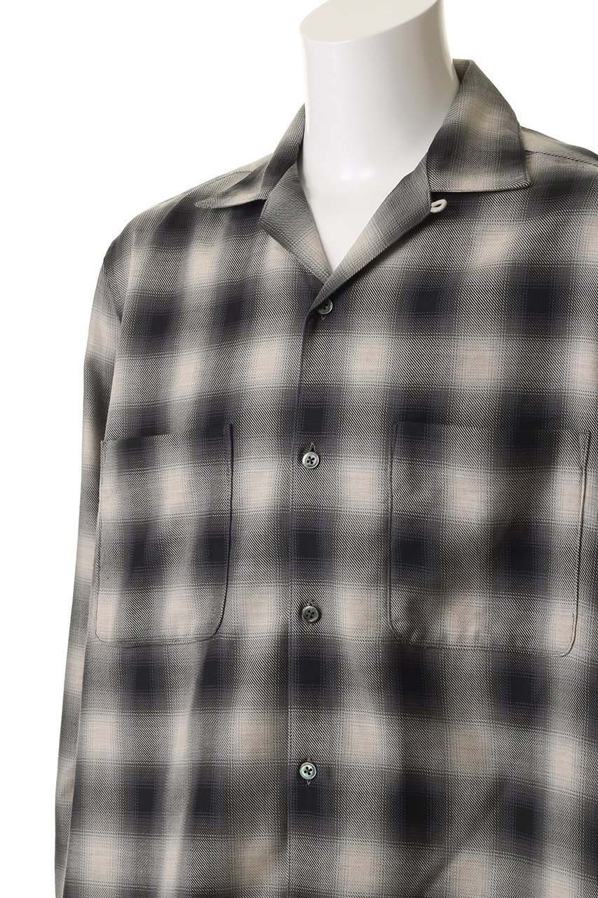 【セブン バイ セブン/SEVEN BY SEVEN / MEN】の【MEN】OMBRE CHECK オープンカラー シャツ 人気、トレンドファッション・服の通販 founy(ファニー) 　ファッション　Fashion　メンズファッション　Fashion for Men　シンプル　Simple, Minimal　スリーブ　Sleeve, Long Sleeve / Short Sleeve　ドレープ　Drape, Draping Fabric　リラックス　Relax, Relaxed Fit　ロング　Long, Long-Length　エレガント 上品　Elegant　新作・新入荷　New Arrivals / New In　other-5|ID: prp329100004664892 ipo3291000000033744624