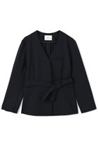 【エストラータ/STRATA】のベルト付きノーカラージャケット ネイビー|ID: prp329100004669591 ipo3291000000033762274