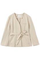 【エストラータ/STRATA】のベルト付きノーカラージャケット ライトベージュ|ID: prp329100004669591 ipo3291000000035863648