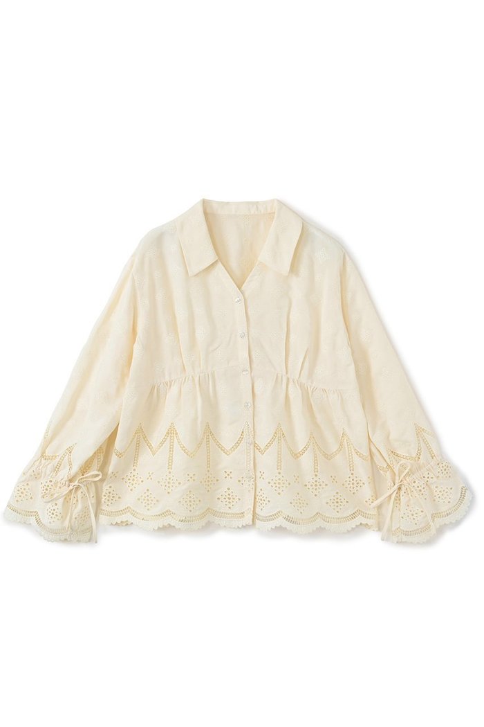 【エストラータ/STRATA】のエンブロイダリーリボンスリーブブラウス インテリア・キッズ・メンズ・レディースファッション・服の通販 founy(ファニー) https://founy.com/ ファッション Fashion レディースファッション Fashion for Women トップス・カットソー Cut & Sew Tops シャツ・ブラウス・オフィスカジュアル Elegant Blouses & Button-Ups おすすめ Recommended / Our Picks インナー Innerwear ジャケット Jacket, Outerwear スウェット / スエット Sweatshirt, Sweatwear スカラップ Scallop, Scalloped Edge スリーブ Sleeve, Long Sleeve / Short Sleeve デニム Denim, Jeans Material バランス Balance, Style Balance ロング Long, Long-Length |ID: prp329100004669597 ipo3291000000035863671