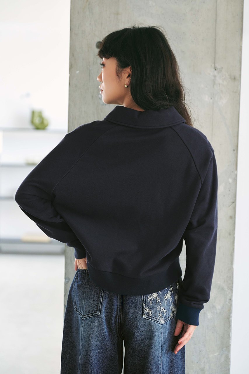 【エストラータ/STRATA】のスキッパースウェットプルオーバー 人気、トレンドファッション・服の通販 founy(ファニー) 　ファッション　Fashion　レディースファッション　Fashion for Women　トップス・カットソー　Cut & Sew Tops　シャツ・ブラウス・オフィスカジュアル　Elegant Blouses & Button-Ups　レディースパーカー・カジュアルフーディー　Casual Hoodies & Sweatshirts　ロングTシャツ・Tシャツ　Longline T-Shirts & Tees　カジュアルプルオーバー・ニットトップス　Pullovers & Knit Tops / Casual Pullovers　スウェット・クルーネックトップス　Sweatshirts & Crewnecks / Relaxed Fit Sweat Tops　カットソー・ベーシックTシャツ　Cut-and-Sewn Tops / Stretch Tees & Basics　おすすめ　Recommended / Our Picks　スキッパー　Skipper, Open Collar　ツイル　Twist, Twisted Detail　デニム　Denim, Jeans Material　バランス　Balance, Style Balance　リラックス　Relax, Relaxed Fit　ワイド　Wide, Wide Fit　ヴィンテージ　Vintage Style　other-3|ID: prp329100004669598 ipo3291000000035493244