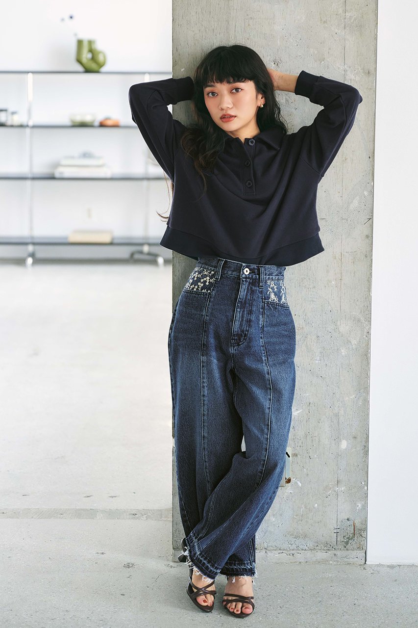 【エストラータ/STRATA】のスキッパースウェットプルオーバー 人気、トレンドファッション・服の通販 founy(ファニー) 　ファッション　Fashion　レディースファッション　Fashion for Women　トップス・カットソー　Cut & Sew Tops　シャツ・ブラウス・オフィスカジュアル　Elegant Blouses & Button-Ups　レディースパーカー・カジュアルフーディー　Casual Hoodies & Sweatshirts　ロングTシャツ・Tシャツ　Longline T-Shirts & Tees　カジュアルプルオーバー・ニットトップス　Pullovers & Knit Tops / Casual Pullovers　スウェット・クルーネックトップス　Sweatshirts & Crewnecks / Relaxed Fit Sweat Tops　カットソー・ベーシックTシャツ　Cut-and-Sewn Tops / Stretch Tees & Basics　おすすめ　Recommended / Our Picks　スキッパー　Skipper, Open Collar　ツイル　Twist, Twisted Detail　デニム　Denim, Jeans Material　バランス　Balance, Style Balance　リラックス　Relax, Relaxed Fit　ワイド　Wide, Wide Fit　ヴィンテージ　Vintage Style　other-4|ID: prp329100004669598 ipo3291000000035493246