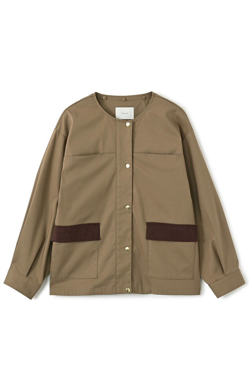 【エストラータ/STRATA】の2wayカラーハンティングジャケット 人気、トレンドファッション・服の通販 founy(ファニー) 　ファッション　Fashion　レディースファッション　Fashion for Women　アウター　Coat / Outerwear Collection　レディースジャケット・軽アウター　Jackets　ジャケット　Jacket, Outerwear　ツイル　Twist, Twisted Detail　デニム　Denim, Jeans Material　トレンド　Trend, Trending Now　バランス　Balance, Style Balance　フラップ　Flap, Flap Pocket　ポケット　Pocket, Pocket Detail　other-2|ID: prp329100004669600 ipo3291000000035863681