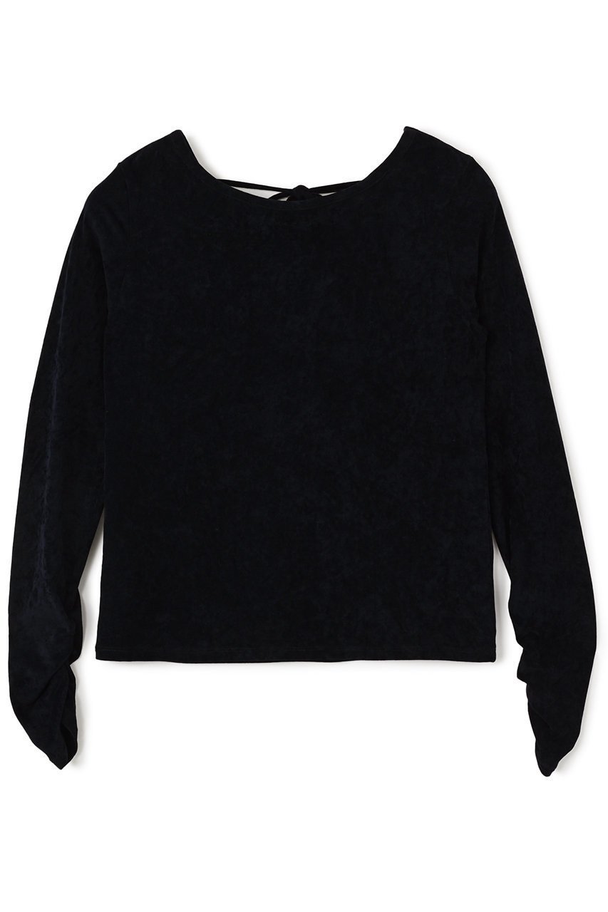 【エストラータ/STRATA】のトリアセベロアトップス インテリア・キッズ・メンズ・レディースファッション・服の通販 founy(ファニー) ファッション Fashion レディースファッション Fashion for Women トップス・カットソー Cut & Sew Tops シャツ・ブラウス・オフィスカジュアル Elegant Blouses & Button-Ups ベロアトップス Velour Tops / Velvet-Look Items おすすめ Recommended / Our Picks インナー Innerwear カットソー Cut and Sewn Top コンパクト Compact, Small Size ジャケット Jacket, Outerwear ストレッチ Stretch, Stretchy Fabric スリーブ Sleeve, Long Sleeve / Short Sleeve セットアップ Set-Up, Coordinated Outfit ベロア Velour, Soft Velvet リボン Ribbon, Bow ロング Long, Long-Length エレガント 上品 Elegant ネイビー|ID: prp329100004669602 ipo3291000000033762352