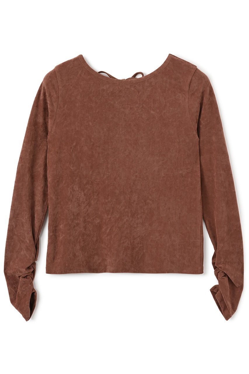 【エストラータ/STRATA】のトリアセベロアトップス インテリア・キッズ・メンズ・レディースファッション・服の通販 founy(ファニー) 　ファッション　Fashion　レディースファッション　Fashion for Women　トップス・カットソー　Cut & Sew Tops　シャツ・ブラウス・オフィスカジュアル　Elegant Blouses & Button-Ups　ベロアトップス　Velour Tops / Velvet-Look Items　おすすめ　Recommended / Our Picks　インナー　Innerwear　カットソー　Cut and Sewn Top　コンパクト　Compact, Small Size　ジャケット　Jacket, Outerwear　ストレッチ　Stretch, Stretchy Fabric　スリーブ　Sleeve, Long Sleeve / Short Sleeve　セットアップ　Set-Up, Coordinated Outfit　ベロア　Velour, Soft Velvet　リボン　Ribbon, Bow　ロング　Long, Long-Length　エレガント 上品　Elegant　テラコッタ|ID: prp329100004669602 ipo3291000000035493251