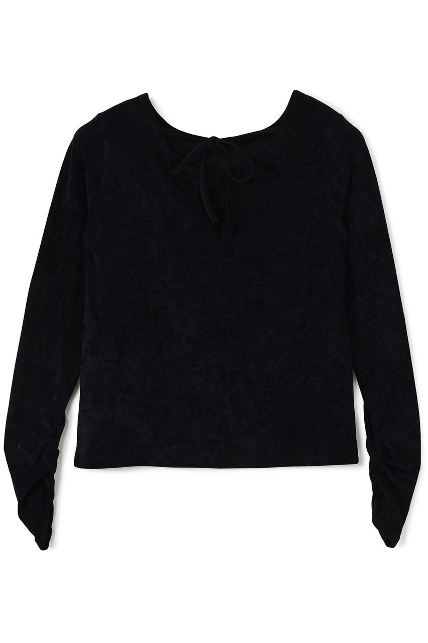 【エストラータ/STRATA】のトリアセベロアトップス 人気、トレンドファッション・服の通販 founy(ファニー) 　ファッション　Fashion　レディースファッション　Fashion for Women　トップス・カットソー　Cut & Sew Tops　シャツ・ブラウス・オフィスカジュアル　Elegant Blouses & Button-Ups　ベロアトップス　Velour Tops / Velvet-Look Items　おすすめ　Recommended / Our Picks　インナー　Innerwear　カットソー　Cut and Sewn Top　コンパクト　Compact, Small Size　ジャケット　Jacket, Outerwear　ストレッチ　Stretch, Stretchy Fabric　スリーブ　Sleeve, Long Sleeve / Short Sleeve　セットアップ　Set-Up, Coordinated Outfit　ベロア　Velour, Soft Velvet　リボン　Ribbon, Bow　ロング　Long, Long-Length　エレガント 上品　Elegant　other-2|ID: prp329100004669602 ipo3291000000035493253