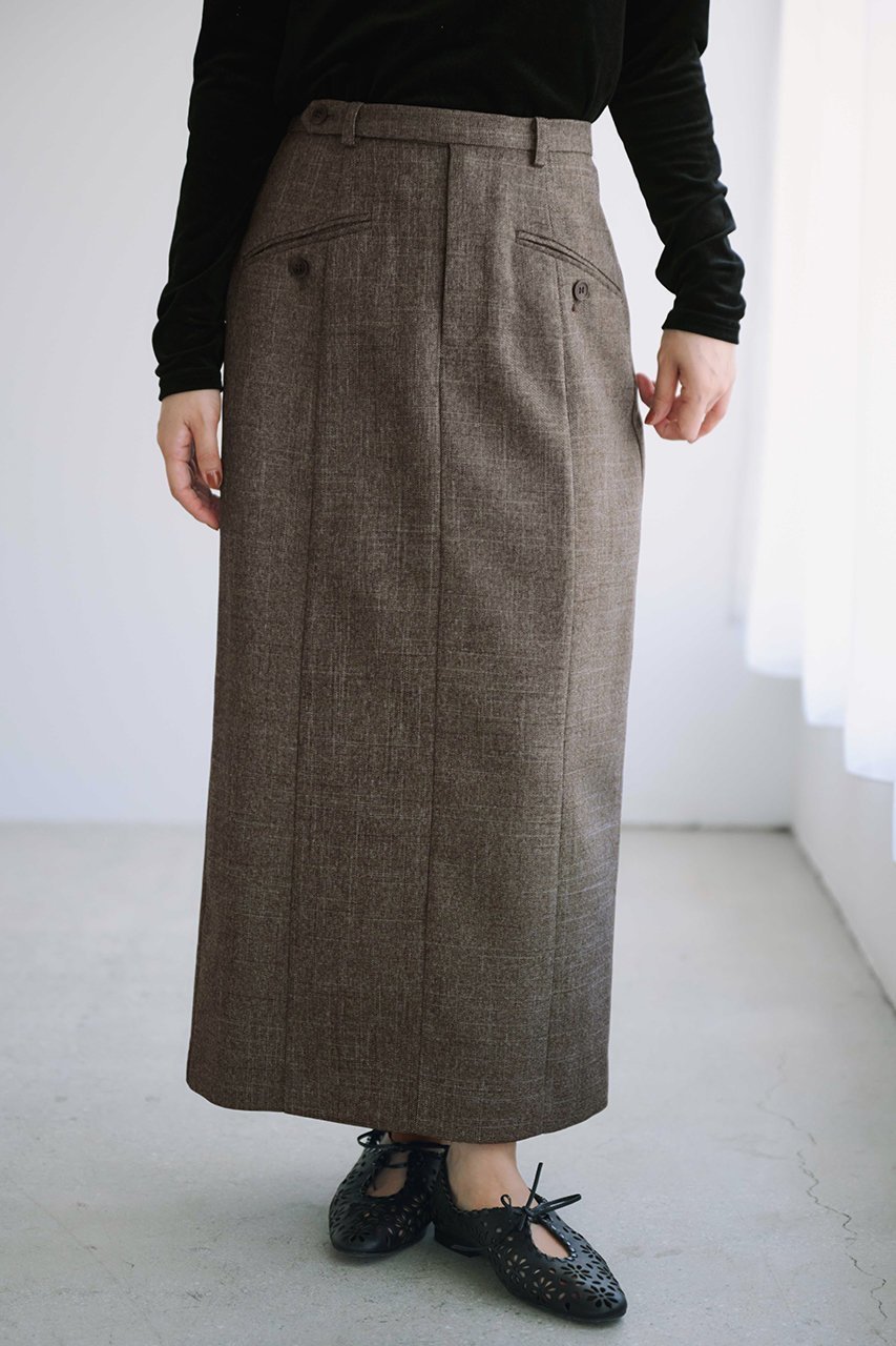 【エストラータ/STRATA】のナローベルトポケットデザインスカート 人気、トレンドファッション・服の通販 founy(ファニー) 　ファッション　Fashion　レディースファッション　Fashion for Women　スカート　Skirts　ロングスカート　Long Skirts / Maxi & Midi Skirts　ベルト&ウエストマーク　Belts & Waist Accessories　コンパクト　Compact, Small Size　ジャケット　Jacket, Outerwear　セットアップ　Set-Up, Coordinated Outfit　ツイード／ツィード　Choker, Choker Necklace　フロント　Front, Front Design　ポケット　Pocket, Pocket Detail　マニッシュ　Mannish, Boyish　ロング　Long, Long-Length　ビジネス 仕事 通勤　Business / Work / Commuting　other-4|ID: prp329100004669605 ipo3291000000035863691