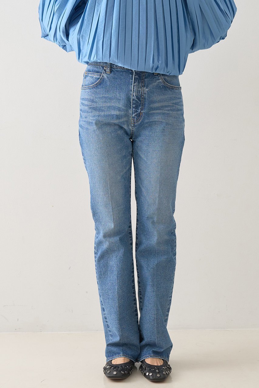 【デザイン ワークス/DESIGN WORKS】のストレッチフレアデニム 人気、トレンドファッション・服の通販 founy(ファニー) 　ファッション　Fashion　レディースファッション　Fashion for Women　パンツ　Pants & Trousers　デニムパンツ・ジーンズ・美脚デニム　Denim Jeans & Pants　おすすめ　Recommended / Our Picks　ウォッシュ　Washed Finish　ショート　Short, Short Length　ストレッチ　Stretch, Stretchy Fabric　センター　Center, Center Line　デニム　Denim, Jeans Material　バランス　Balance, Style Balance　フレア　Flare, Flared　ユーズド　Used, Vintage-Look　ワイド　Wide, Wide Fit　other-2|ID: prp329100004669606 ipo3291000000033762385