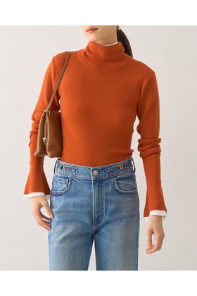 【デザイン ワークス/DESIGN WORKS】のウールバイカラーハイネックニット 人気、トレンドファッション・服の通販 founy(ファニー) ファッション Fashion レディースファッション Fashion for Women トップス・カットソー Cut & Sew Tops ニット Knit Tops & Sweaters カジュアルプルオーバー・ニットトップス Pullovers & Knit Tops / Casual Pullovers おすすめ Recommended / Our Picks なめらか Smooth, Silky Texture インナー Innerwear エレガント 上品 Elegant カフス Cuff Design コンパクト Compact, Small Size ジャケット Jacket, Outerwear フィット Fit, Slim Fit フレア Flare, Flared 新作・新入荷 New Arrivals / New In |ID:prp329100004669608