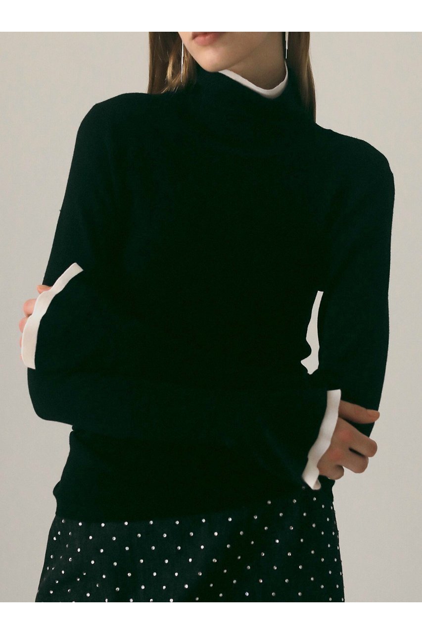 【デザイン ワークス/DESIGN WORKS】のウールバイカラーハイネックニット 人気、トレンドファッション・服の通販 founy(ファニー) 　ファッション　Fashion　レディースファッション　Fashion for Women　トップス・カットソー　Cut & Sew Tops　ニット　Knit Tops & Sweaters　カジュアルプルオーバー・ニットトップス　Pullovers & Knit Tops / Casual Pullovers　おすすめ　Recommended / Our Picks　なめらか　Smooth, Silky Texture　インナー　Innerwear　エレガント 上品　Elegant　カフス　Cuff Design　コンパクト　Compact, Small Size　ジャケット　Jacket, Outerwear　フィット　Fit, Slim Fit　フレア　Flare, Flared　新作・新入荷　New Arrivals / New In　other-6|ID: prp329100004669608 ipo3291000000033762411