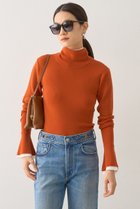 【デザイン ワークス/DESIGN WORKS】のウールバイカラーハイネックニット ダークオレンジ|ID: prp329100004669608 ipo3291000000036675444