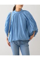 【デザイン ワークス/DESIGN WORKS】のプリーツ加工ボリュームブラウス サックスブルー|ID:prp329100004669610