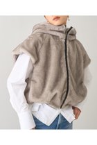 【デザイン ワークス/DESIGN WORKS】のリッチフェイクファーフードジレ グレージュ|ID:prp329100004669611