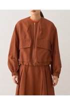 【デザイン ワークス/DESIGN WORKS】のノーカラービッグポケットツイルショートブルゾン ダークオレンジ|ID:prp329100004669612