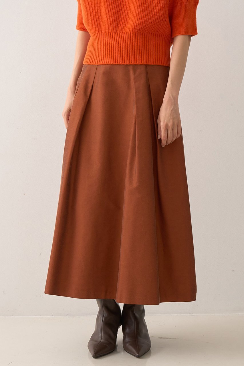 【デザイン ワークス/DESIGN WORKS】のタックツイルフレアスカート 人気、トレンドファッション・服の通販 founy(ファニー) 　ファッション　Fashion　レディースファッション　Fashion for Women　スカート　Skirts　Aライン・フレアスカート　A-Line & Flared Skirts　ロングスカート　Long Skirts / Maxi & Midi Skirts　おすすめ　Recommended / Our Picks　カットソー　Cut and Sewn Top　コンパクト　Compact, Small Size　シューズ　Shoes, Footwear　シンプル　Simple, Minimal　ツイル　Twist, Twisted Detail　フォルム　Silhouette, Form　フラット　Flat, Flat Shoes　ロング　Long, Long-Length　エレガント 上品　Elegant　 other-1|ID: prp329100004669614 ipo3291000000033762451