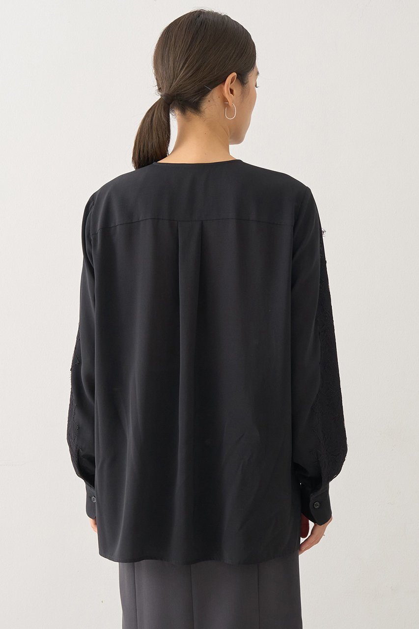 【デザイン ワークス/DESIGN WORKS】のキュプララッセルレースブラウス 人気、トレンドファッション・服の通販 founy(ファニー) 　ファッション　Fashion　レディースファッション　Fashion for Women　トップス・カットソー　Cut & Sew Tops　シャツ・ブラウス・オフィスカジュアル　Elegant Blouses & Button-Ups　おすすめ　Recommended / Our Picks　なめらか　Smooth, Silky Texture　キュプラ　Cupro, Eco Fabric　スリーブ　Sleeve, Long Sleeve / Short Sleeve　タイトスカート　Pencil Skirt, Tight Skirt　デニム　Denim, Jeans Material　ファブリック　Fabric, Textile　フロント　Front, Front Design　ラッセル　Raschel, Raschel Lace　レース　Lace, Lace Fabric　ロング　Long, Long-Length　エレガント 上品　Elegant　新作・新入荷　New Arrivals / New In　other-4|ID: prp329100004669616 ipo3291000000033762475