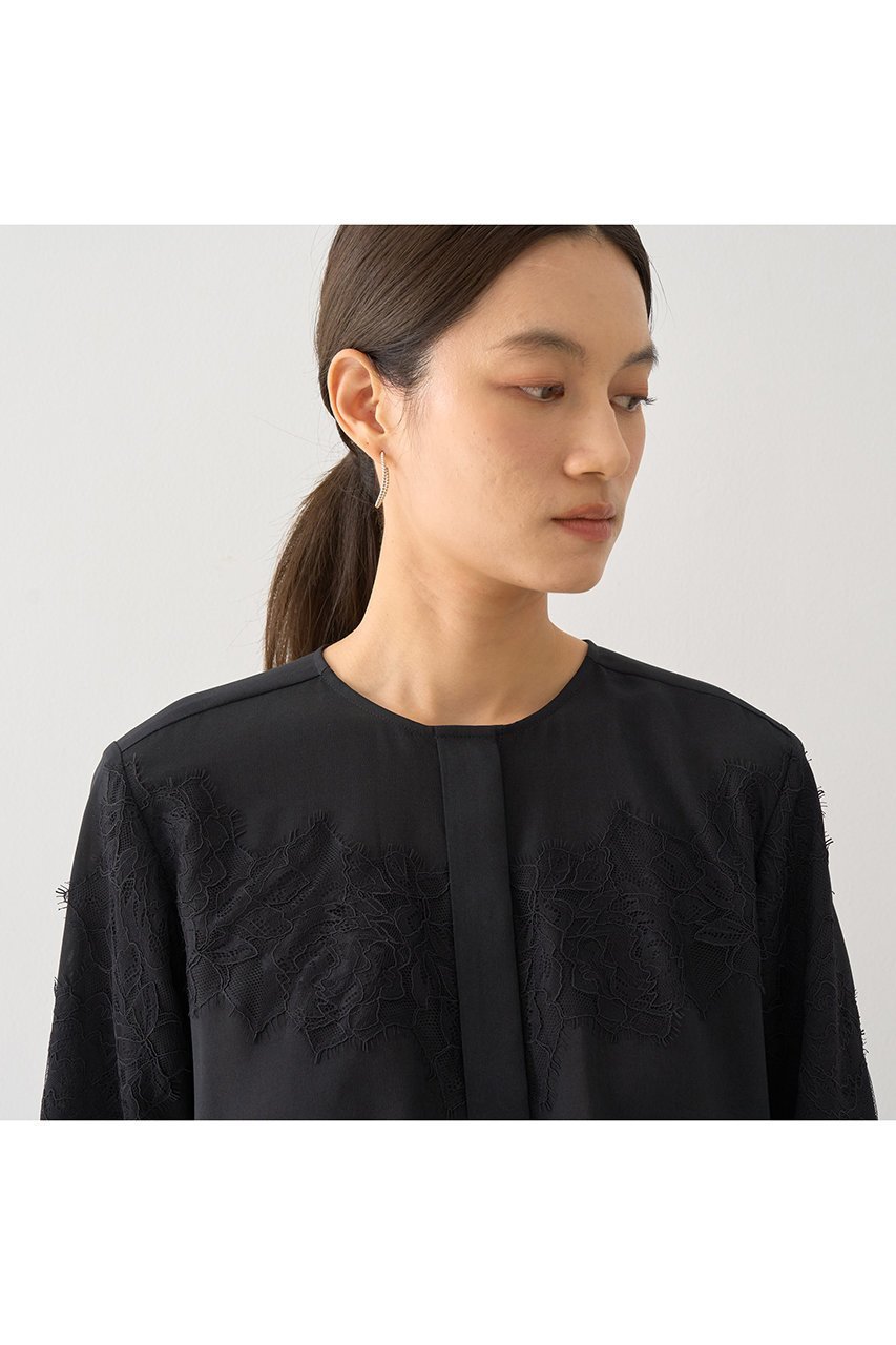 【デザイン ワークス/DESIGN WORKS】のキュプララッセルレースブラウス 人気、トレンドファッション・服の通販 founy(ファニー) 　ファッション　Fashion　レディースファッション　Fashion for Women　トップス・カットソー　Cut & Sew Tops　シャツ・ブラウス・オフィスカジュアル　Elegant Blouses & Button-Ups　おすすめ　Recommended / Our Picks　なめらか　Smooth, Silky Texture　キュプラ　Cupro, Eco Fabric　スリーブ　Sleeve, Long Sleeve / Short Sleeve　タイトスカート　Pencil Skirt, Tight Skirt　デニム　Denim, Jeans Material　ファブリック　Fabric, Textile　フロント　Front, Front Design　ラッセル　Raschel, Raschel Lace　レース　Lace, Lace Fabric　ロング　Long, Long-Length　エレガント 上品　Elegant　新作・新入荷　New Arrivals / New In　other-6|ID: prp329100004669616 ipo3291000000033762477