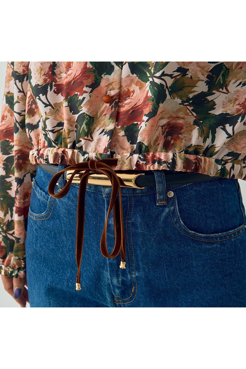 【デザイン ワークス/DESIGN WORKS】の【セットアップ対応】【BEAUVET】フラワープリントショートブラウス 人気、トレンドファッション・服の通販 founy(ファニー) 　ファッション　Fashion　レディースファッション　Fashion for Women　トップス・カットソー　Cut & Sew Tops　シャツ・ブラウス・オフィスカジュアル　Elegant Blouses & Button-Ups　花柄・フラワープリント・モチーフ　Floral Prints & Motifs / Flower Pattern Tops　スリーブ　Sleeve, Long Sleeve / Short Sleeve　スーツ　Suit, Formalwear　セットアップ　Set-Up, Coordinated Outfit　デニム　Denim, Jeans Material　ドローストリング　Drawstring, Pull Cord　バランス　Balance, Style Balance　ファブリック　Fabric, Textile　フラワー　Flower, Floral　プリント　Print, Printed Pattern　ロング　Long, Long-Length　ワイド　Wide, Wide Fit　長袖　Long Sleeve, Full Sleeve　other-8|ID: prp329100004669618 ipo3291000000036048167