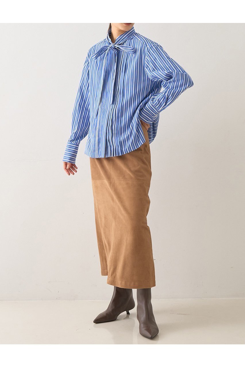 【デザイン ワークス/DESIGN WORKS】のボウタイ付きフロントプリーツシャツ 人気、トレンドファッション・服の通販 founy(ファニー) 　ファッション　Fashion　レディースファッション　Fashion for Women　トップス・カットソー　Cut & Sew Tops　シャツ・ブラウス・オフィスカジュアル　Elegant Blouses & Button-Ups　おすすめ　Recommended / Our Picks　クラシカル　Classical, Vintage-Inspired　シンプル　Simple, Minimal　ジャケット　Jacket, Outerwear　スリーブ　Sleeve, Long Sleeve / Short Sleeve　フロント　Front, Front Design　マニッシュ　Mannish, Boyish　メンズ　Men's, Menswear　リボン　Ribbon, Bow　ロング　Long, Long-Length　エレガント 上品　Elegant　新作・新入荷　New Arrivals / New In　other-7|ID: prp329100004669624 ipo3291000000033762546