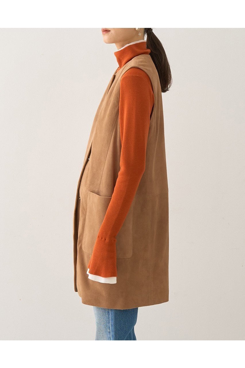 【デザイン ワークス/DESIGN WORKS】のゴートスエードロングジレベスト 人気、トレンドファッション・服の通販 founy(ファニー) 　ファッション　Fashion　レディースファッション　Fashion for Women　トップス・カットソー　Cut & Sew Tops　ニット　Knit Tops & Sweaters　ベスト&ジレ / 重ね着スタイル　Vests & Gilets　カジュアルプルオーバー・ニットトップス　Pullovers & Knit Tops / Casual Pullovers　おすすめ　Recommended / Our Picks　カッティング　Cutting Detail　スリム　Slim, Slim Fit　ボトム　Bottoms, Lower Wear　ロング　Long, Long-Length　ワイド　Wide, Wide Fit　新作・新入荷　New Arrivals / New In　A/W・秋冬　Autumn/Winter　other-4|ID: prp329100004669631 ipo3291000000033762585