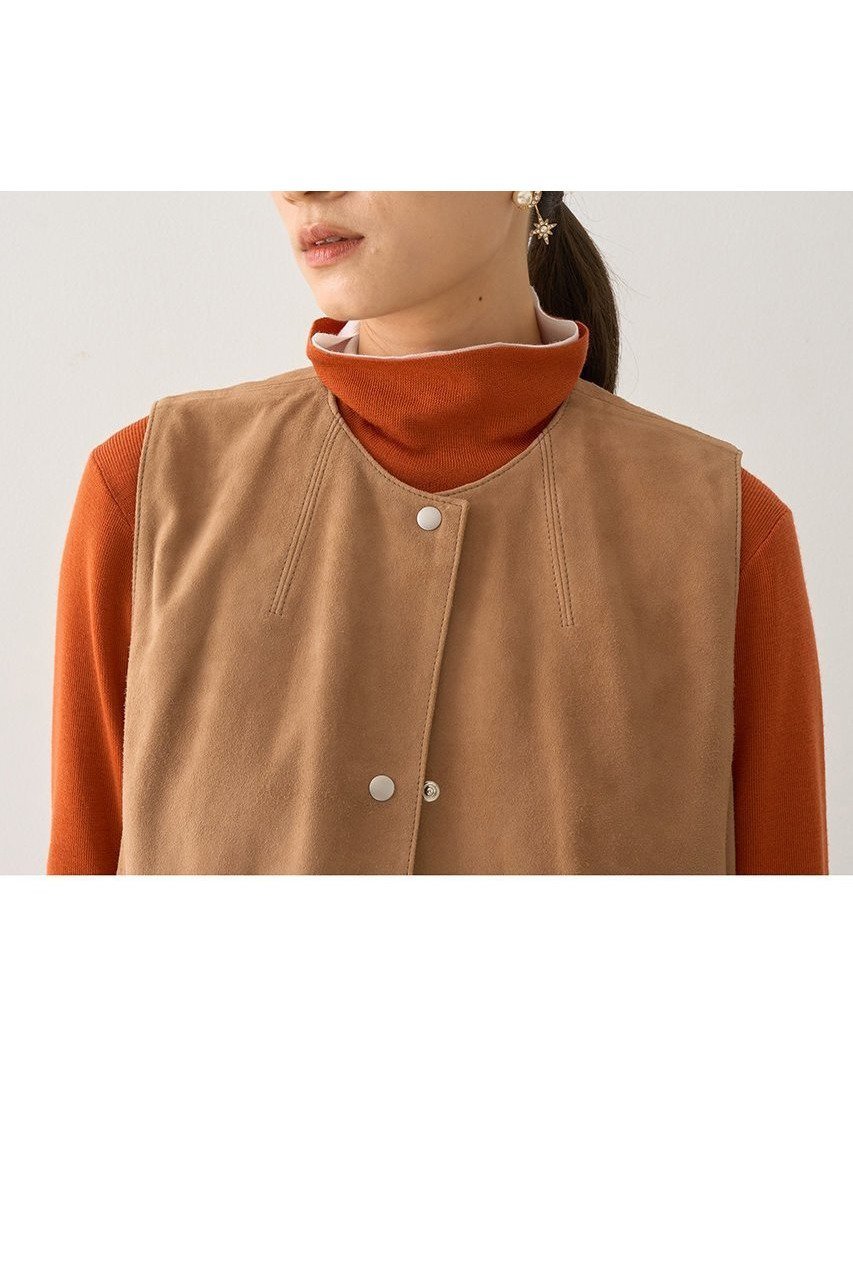 【デザイン ワークス/DESIGN WORKS】のゴートスエードロングジレベスト 人気、トレンドファッション・服の通販 founy(ファニー) 　ファッション　Fashion　レディースファッション　Fashion for Women　トップス・カットソー　Cut & Sew Tops　ニット　Knit Tops & Sweaters　ベスト&ジレ / 重ね着スタイル　Vests & Gilets　カジュアルプルオーバー・ニットトップス　Pullovers & Knit Tops / Casual Pullovers　おすすめ　Recommended / Our Picks　カッティング　Cutting Detail　スリム　Slim, Slim Fit　ボトム　Bottoms, Lower Wear　ロング　Long, Long-Length　ワイド　Wide, Wide Fit　新作・新入荷　New Arrivals / New In　A/W・秋冬　Autumn/Winter　other-6|ID: prp329100004669631 ipo3291000000033762587