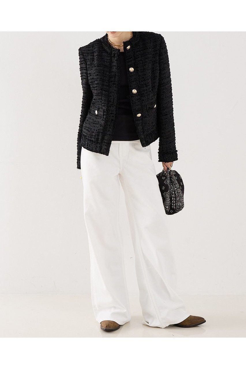 【ザ ストア バイ シー/THE STORE by C】の【COCUCA】クルーネックツイードジャケット 人気、トレンドファッション・服の通販 founy(ファニー) 　ファッション　Fashion　レディースファッション　Fashion for Women　アウター　Coat / Outerwear Collection　レディースジャケット・軽アウター　Jackets　2025年　2025　2025-2026秋冬・A/W　Autumn/Winter 2025–26 AW25–26　なめらか　Smooth, Silky Texture　イタリア　Italy　コンパクト　Compact, Small Size　ジャケット　Jacket, Outerwear　ツイード　Twill, Twill Weave　デニム　Denim, Jeans Material　バランス　Balance, Style Balance　フリンジ　Fringe, Tassel　ロング　Long, Long-Length　A/W・秋冬　Autumn/Winter　other-3|ID: prp329100004669639 ipo3291000000033762642