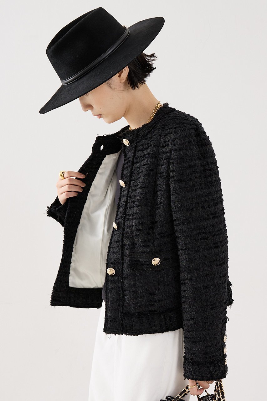 【ザ ストア バイ シー/THE STORE by C】の【COCUCA】クルーネックツイードジャケット 人気、トレンドファッション・服の通販 founy(ファニー) 　ファッション　Fashion　レディースファッション　Fashion for Women　アウター　Coat / Outerwear Collection　レディースジャケット・軽アウター　Jackets　なめらか　Smooth, Silky Texture　イタリア　Italy　コンパクト　Compact, Small Size　ジャケット　Jacket, Outerwear　ツイード　Twill, Twill Weave　デニム　Denim, Jeans Material　バランス　Balance, Style Balance　フリンジ　Fringe, Tassel　ロング　Long, Long-Length　other-2|ID: prp329100004669639 ipo3291000000036108895