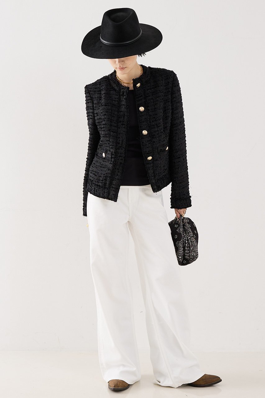 【ザ ストア バイ シー/THE STORE by C】の【COCUCA】クルーネックツイードジャケット 人気、トレンドファッション・服の通販 founy(ファニー) 　ファッション　Fashion　レディースファッション　Fashion for Women　アウター　Coat / Outerwear Collection　レディースジャケット・軽アウター　Jackets　なめらか　Smooth, Silky Texture　イタリア　Italy　コンパクト　Compact, Small Size　ジャケット　Jacket, Outerwear　ツイード　Twill, Twill Weave　デニム　Denim, Jeans Material　バランス　Balance, Style Balance　フリンジ　Fringe, Tassel　ロング　Long, Long-Length　other-3|ID: prp329100004669639 ipo3291000000036108896